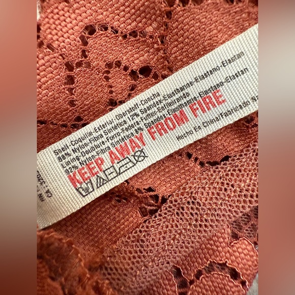 Free People Dream Away Terra Cotta Lace Brami Small - Picture 8 of 9